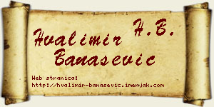 Hvalimir Banašević vizit kartica